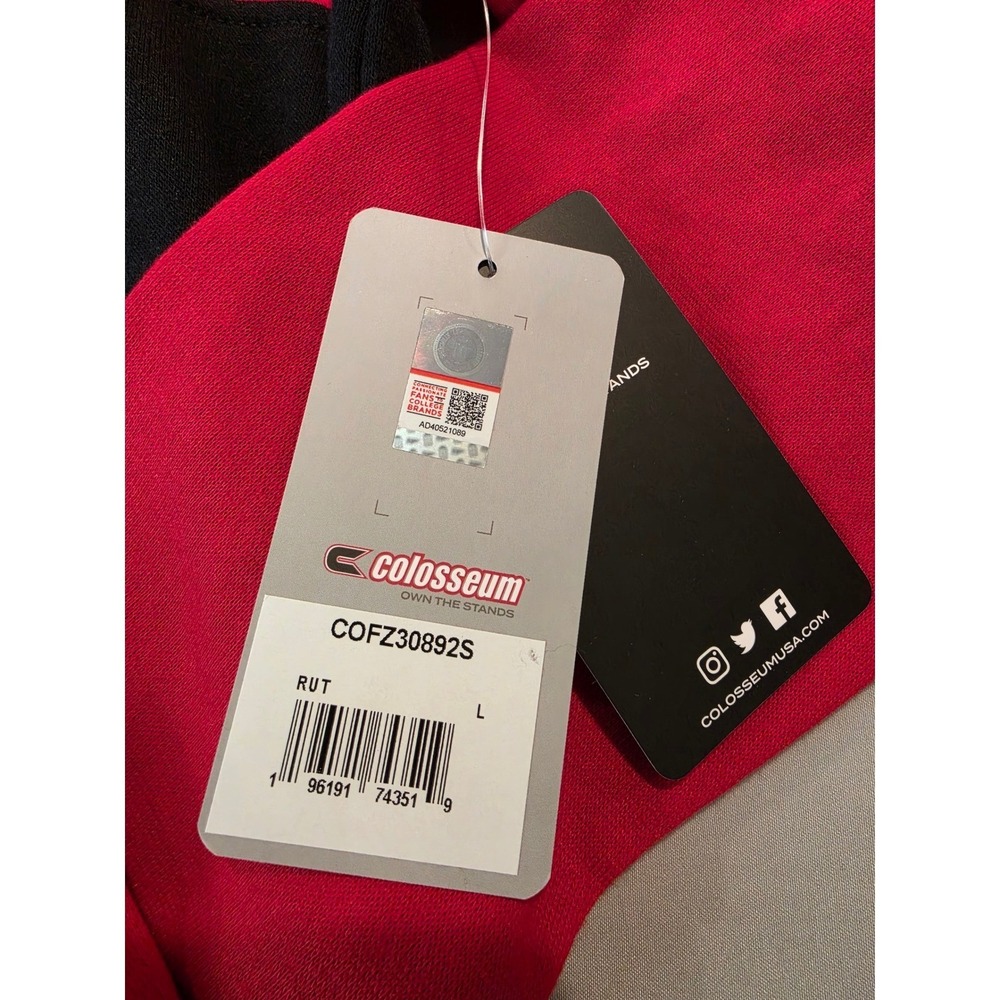 Colosseum Rutgers Scarlet Knights Womens L Hoodie Red Black 1/4 Zip COFZ30892S - Picture 6 of 11